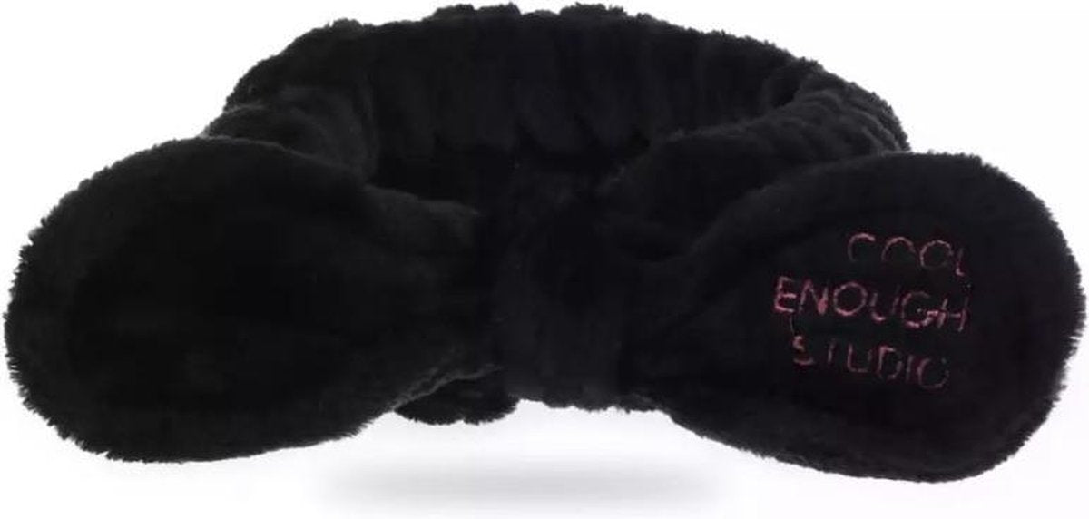 Make-up Haarband-Hoofdband-Bandeau-Elastische Haarband-Fleece Haarband-Kleur: Zwart