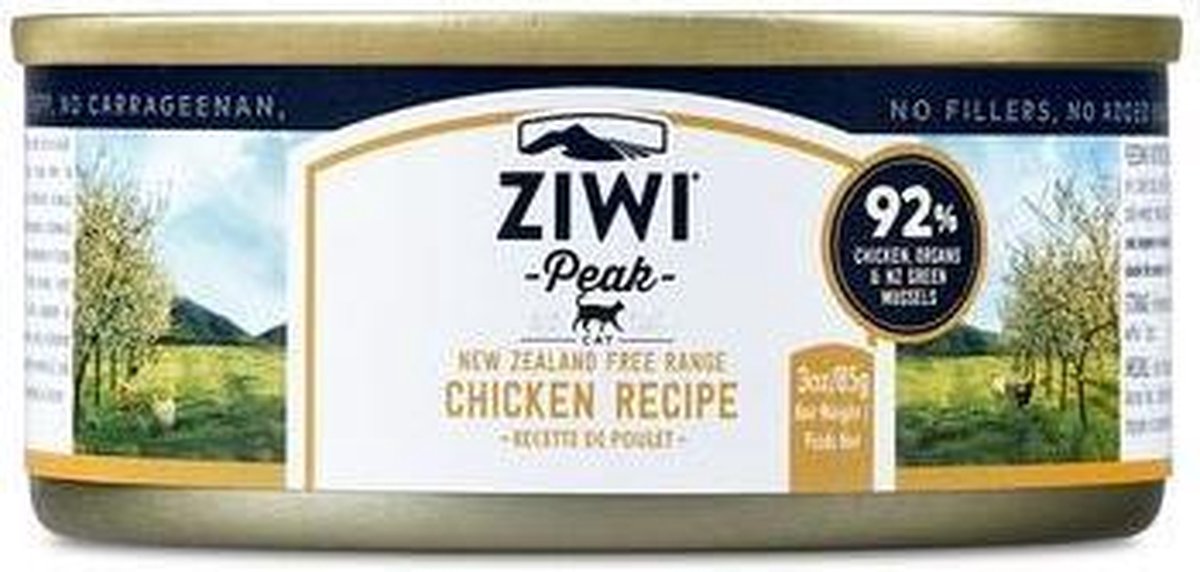 25x Ziwi Peak Kattenvoeding Cans Chicken 85 gr.