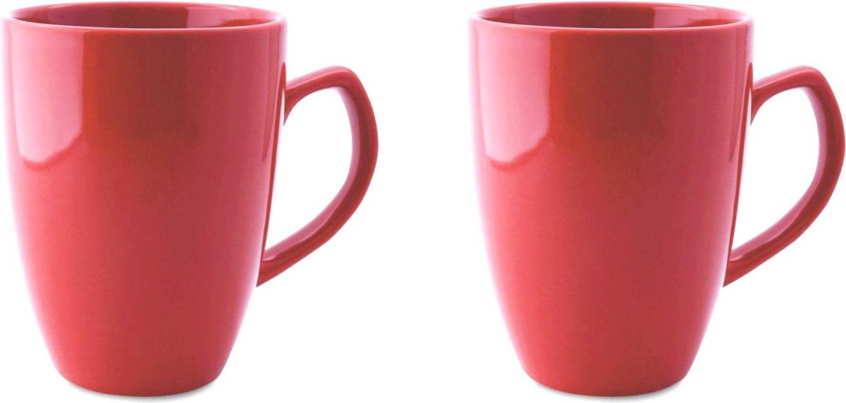 Mokken en bekers Love - Keramiek - Rood - 2 stuks - 350 ml