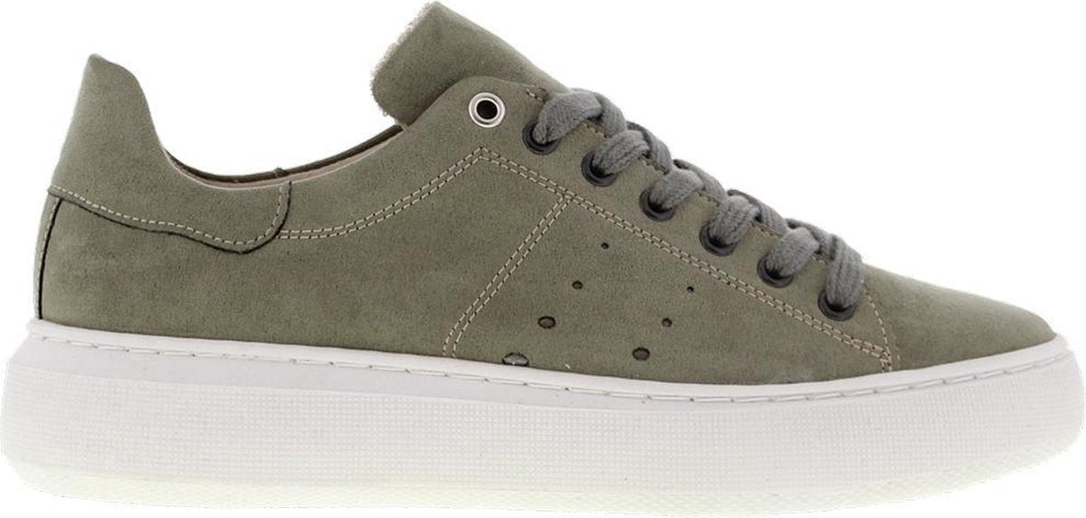 Tango | Ingeborg 1-zd green suede sneaker- off white outsole | Maat: 40