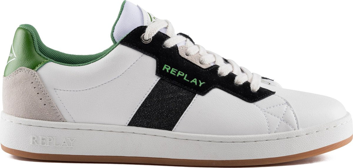 Replay Classic Cap Heren Sneaker - Wit Zwart - Maat 46