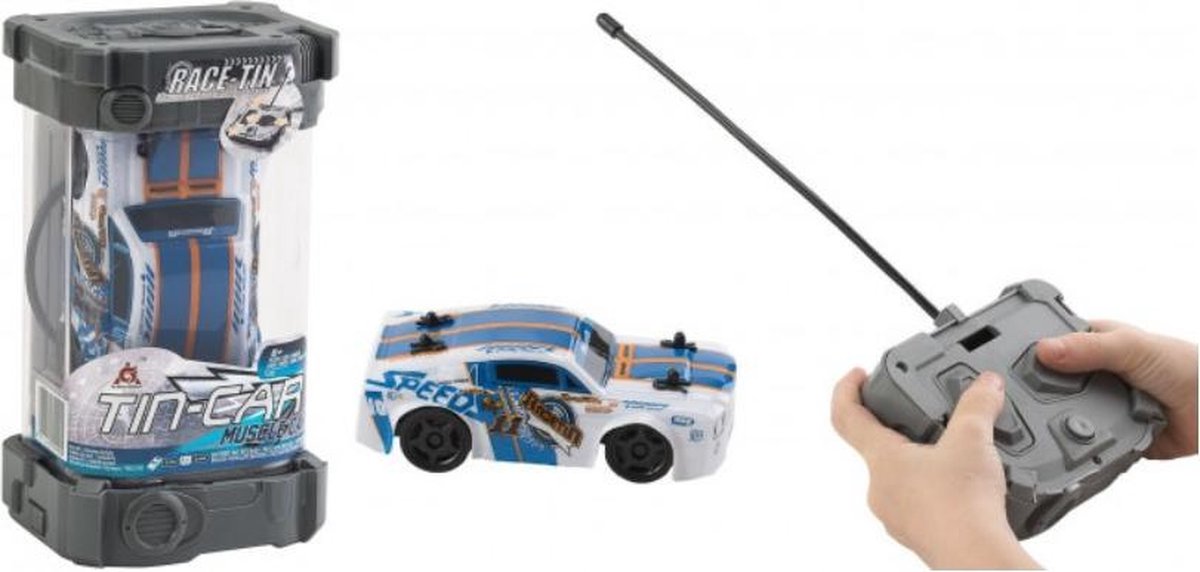 Auto - Race-Tin - Tin-Car - Muscle Car - Wit - White - 1:32 - Afstand bestuurbaar - Remote - Alpha Group
