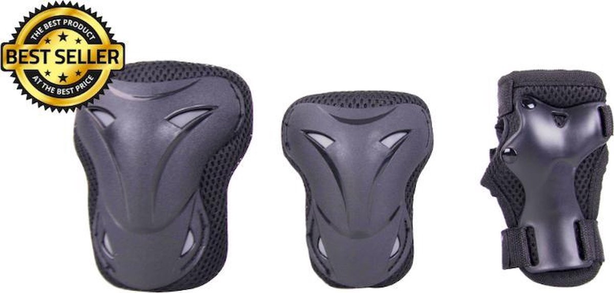 Excellente Skate Beschermset Zwart Deluxe - Skate Bescherming - Skeeler Beschermset- Skeeler bescherming - Pols