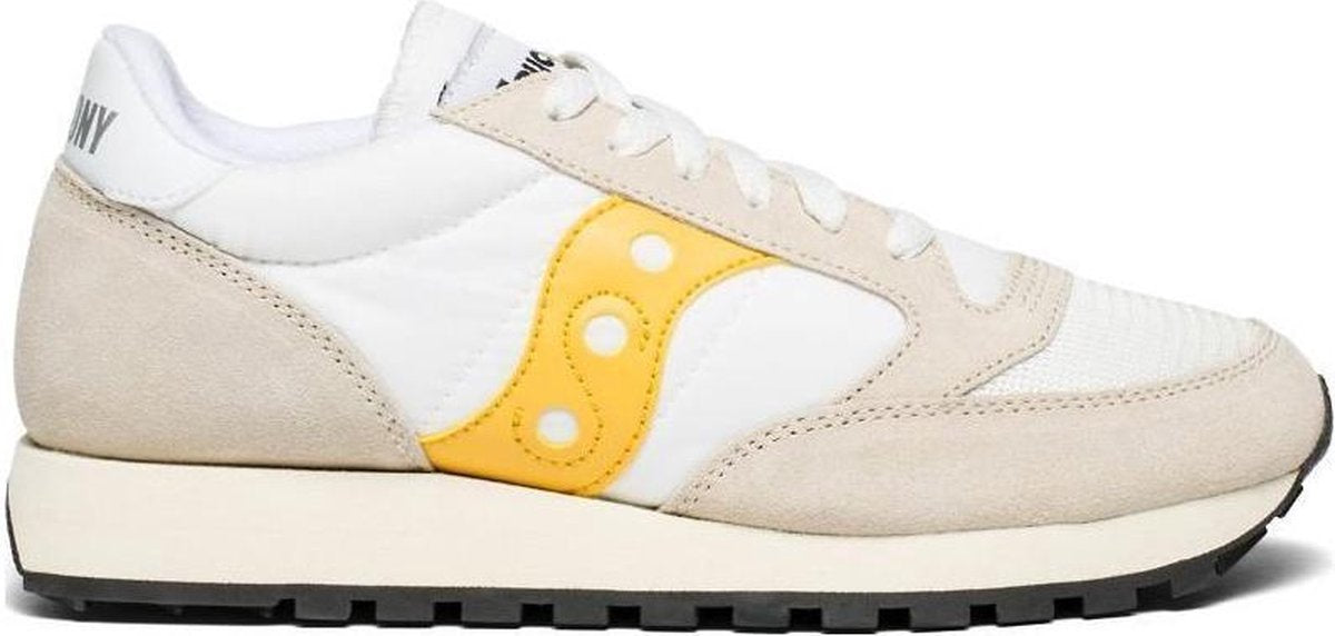 Saucony - Dames Sneakers Jazz Original Vintage Cement/Yellow - Wit - Maat 37