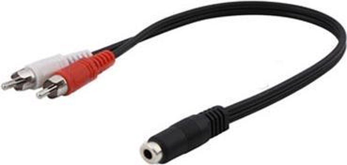 3.5MM Jack Aux Female naar RCA Male Adapter Kabel | 40CM | Zwart / Black
