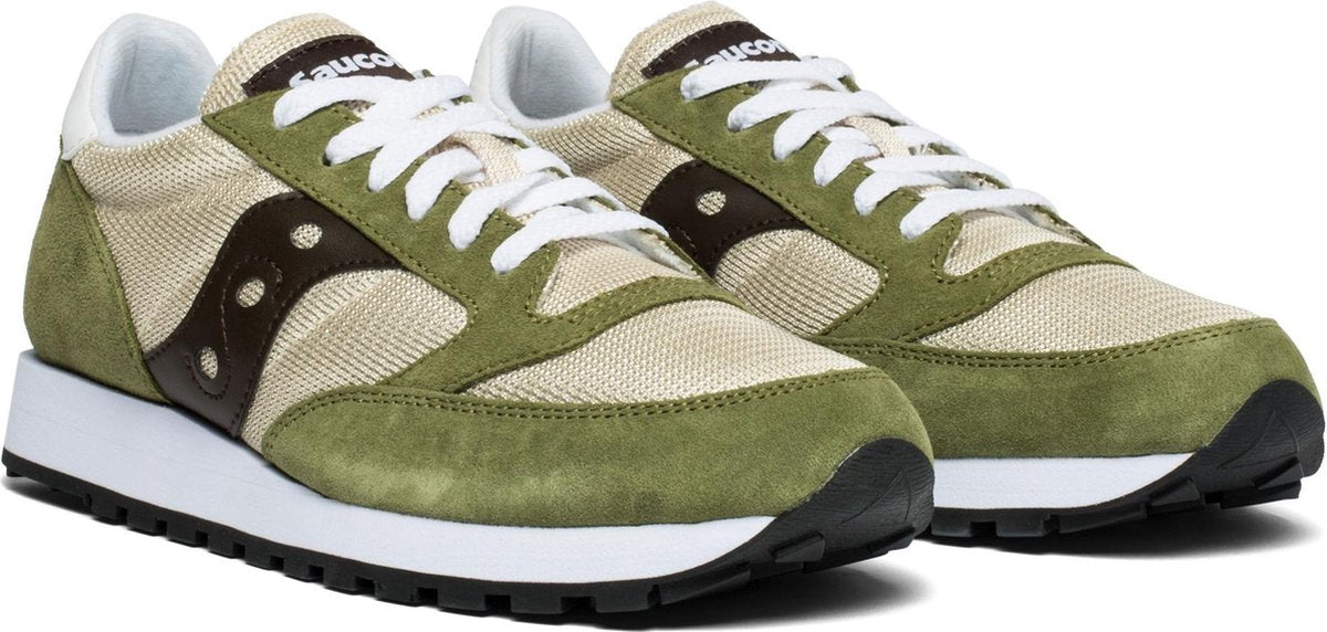Saucony - Heren Sneakers Jazz Original Vintage Tan/Olive/Brown - Groen - Maat 42
