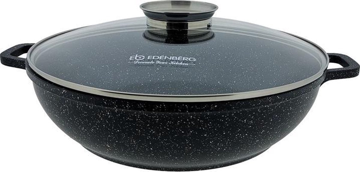 Edënbërg Stonetec Line - Luxe Wokpan - Ø 32 cm - 5.5l - 3-laags anti-aanbaklaag