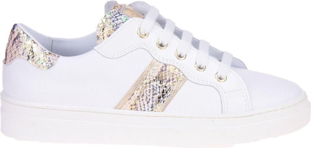 Beberlis Wit-Gouden Sneaker