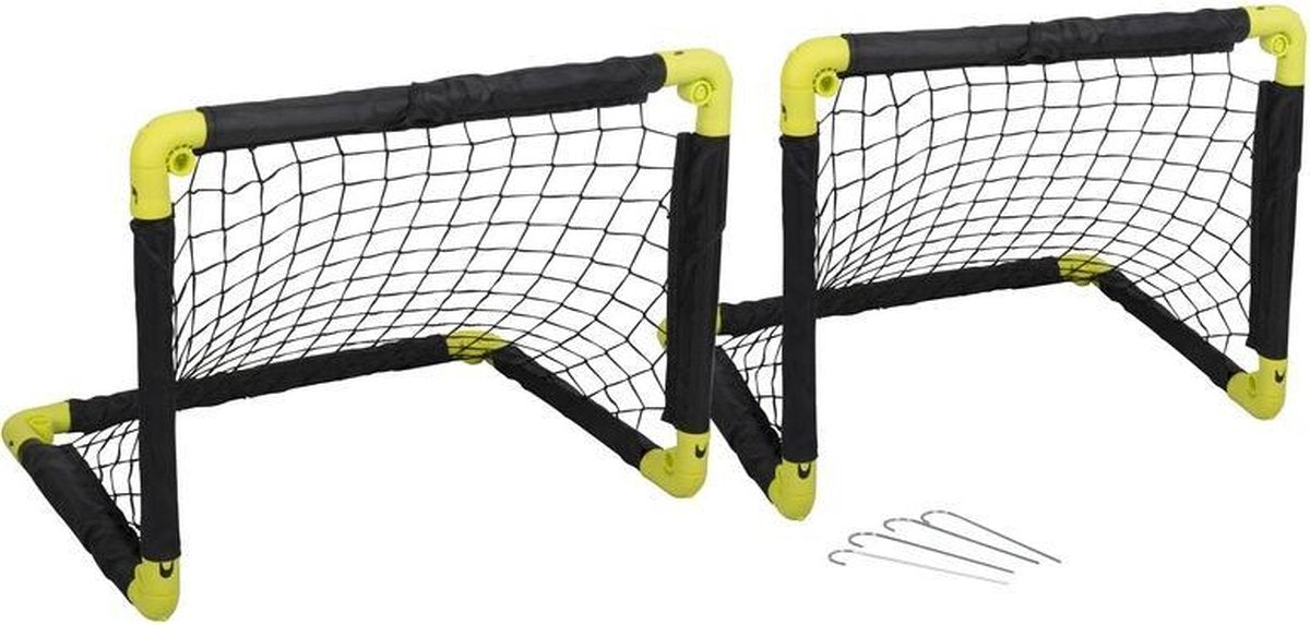 2x Opvouwbaar voetbaldoel 50 cm - Inklapbare voetbaldoelen - Kinderspeelgoed - Buitenspeelgoed