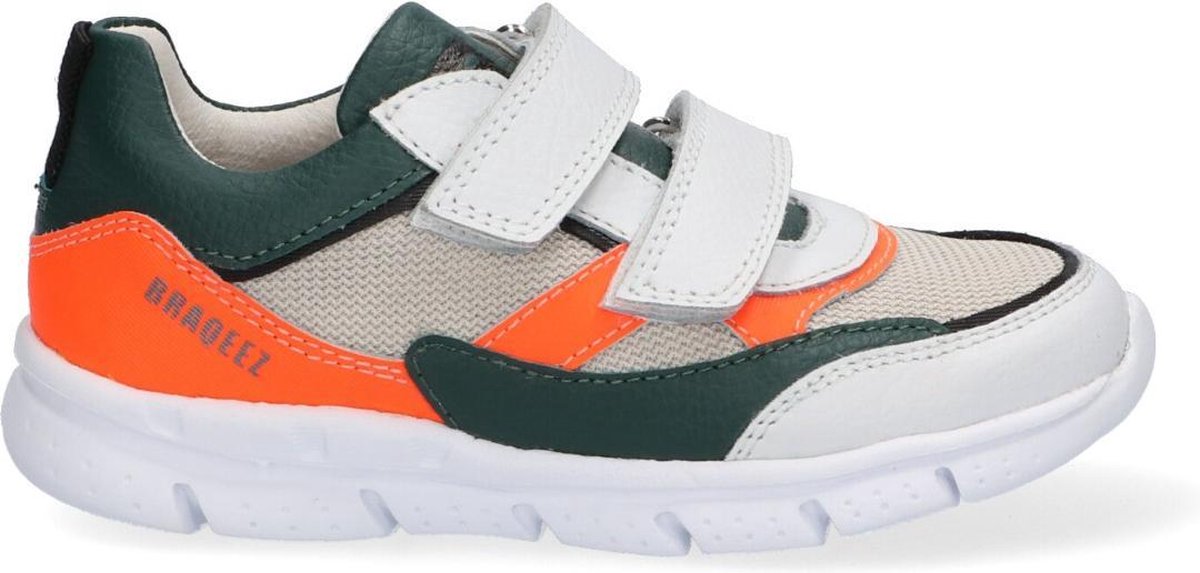 Braqeez 421341-600 Jongens Lage Sneakers - Wit - Leer - Klittenband