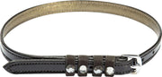 RelaxPets - Imperial Riding - Sporenriempjes - Kwaliteitsleer - Lakleer - Strass Steentjes - Black Lack Metallic - 52 cm