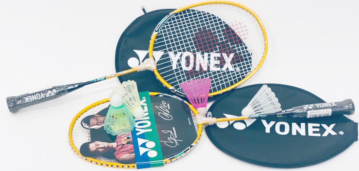 Badmintonset| Yonex | Muscle Power 2 | Junior | 2 rackets | 5 gekleurde shuttles