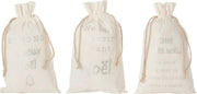J-Line Zak Kerst Frans Velvet Wit Medium Set van 6 stuks