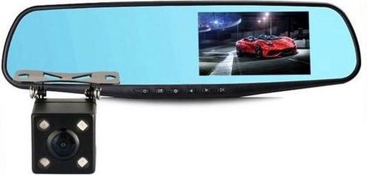 iBello dashcam achteruitrijcamera in spiegel