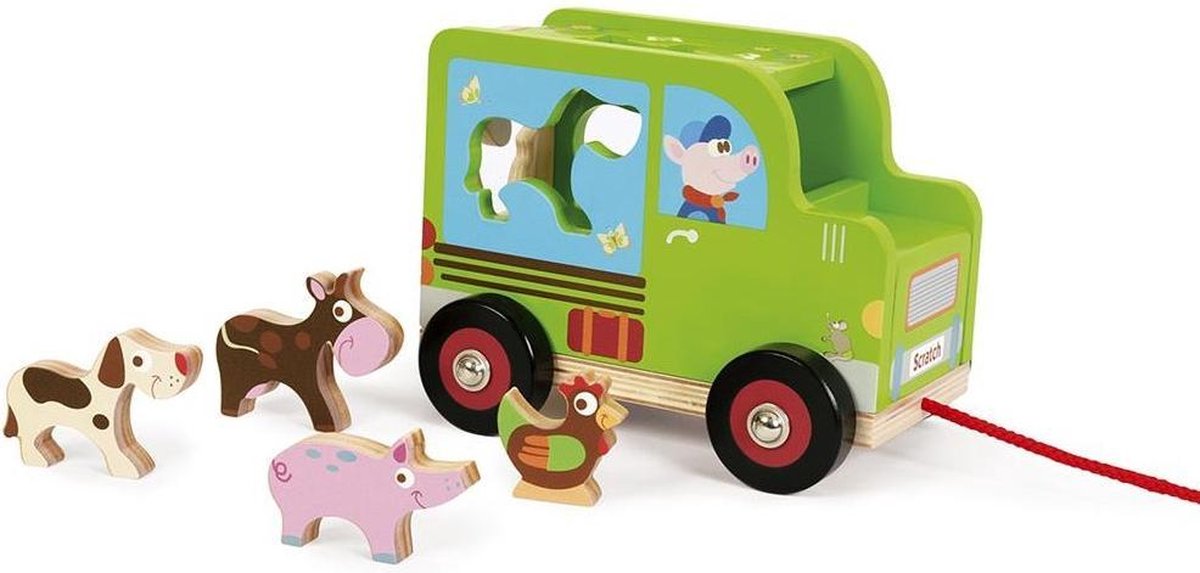 Scratch Trekfiguur Sorteerwagen Boerderij Groen 18 Cm
