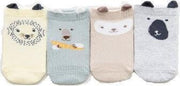 4-pack | baby sokjes jongens maat 6-18 maanden - dierenpint leeuw