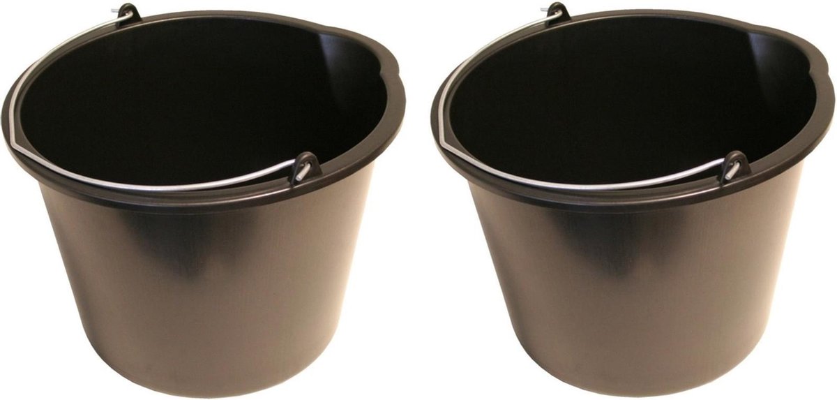 Voordeelset van 3x stuks stevige bouwemmers / huishoudemmer met schenktuit - 12 liter - emmers