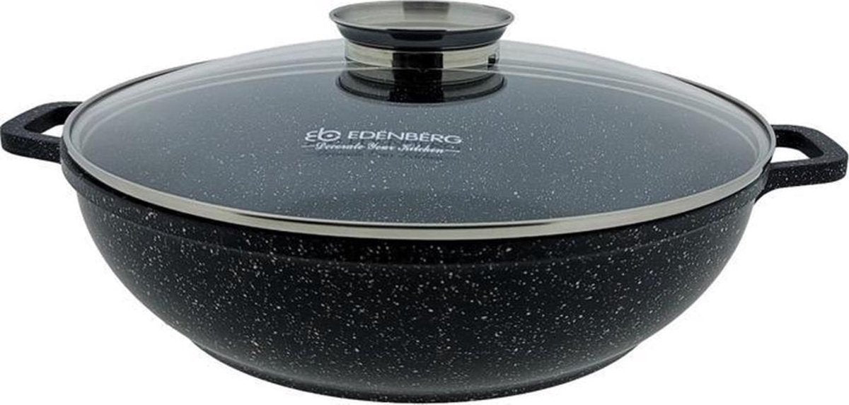 Edënbërg Stonetec Line - Luxe Wokpan - Ø 28 cm - 3.3l - 3-laags anti-aanbaklaag