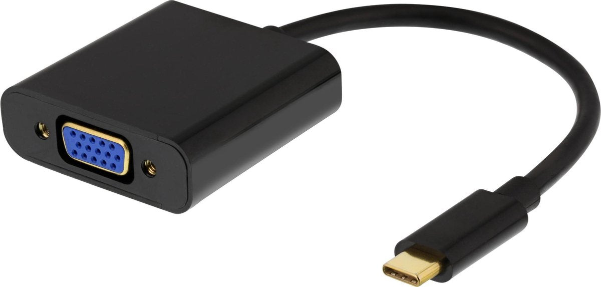 Deltaco USBC-VGA6 tussenstuk voor kabels USB3.1 Type-C VGA Zwart