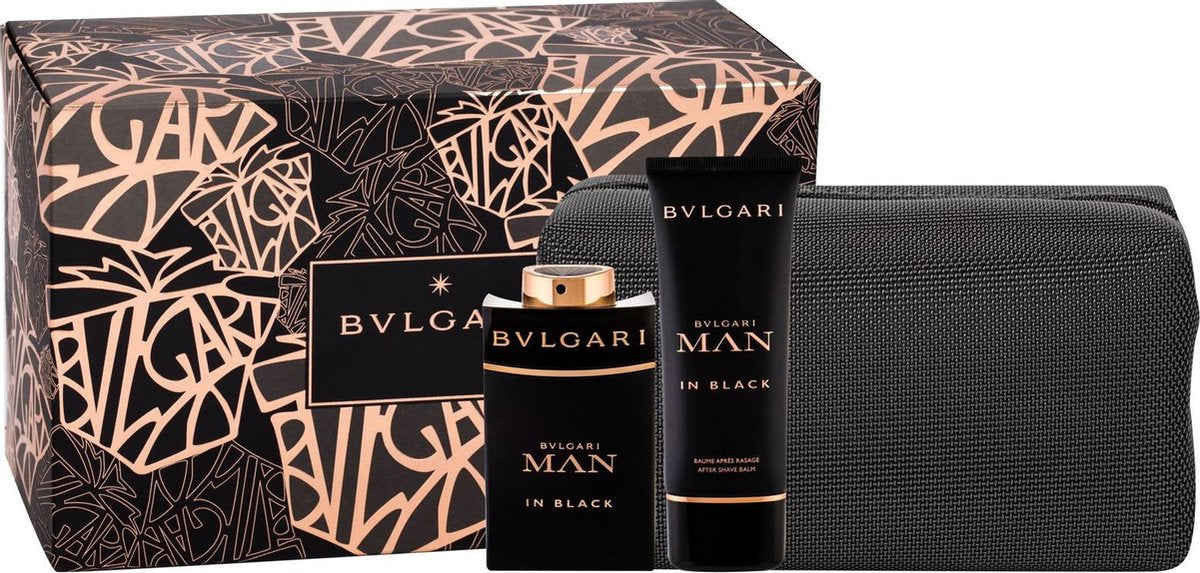 Bvlgari - Man In Black SET EDP 100 ml + Aftershave Balm 75 ml + Cosmetic Bag - 100ML