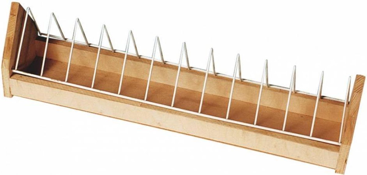 Voerbak hout met grill 120CM