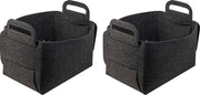 Opbergmand vilt 35x25x23cm - set 2 stuks