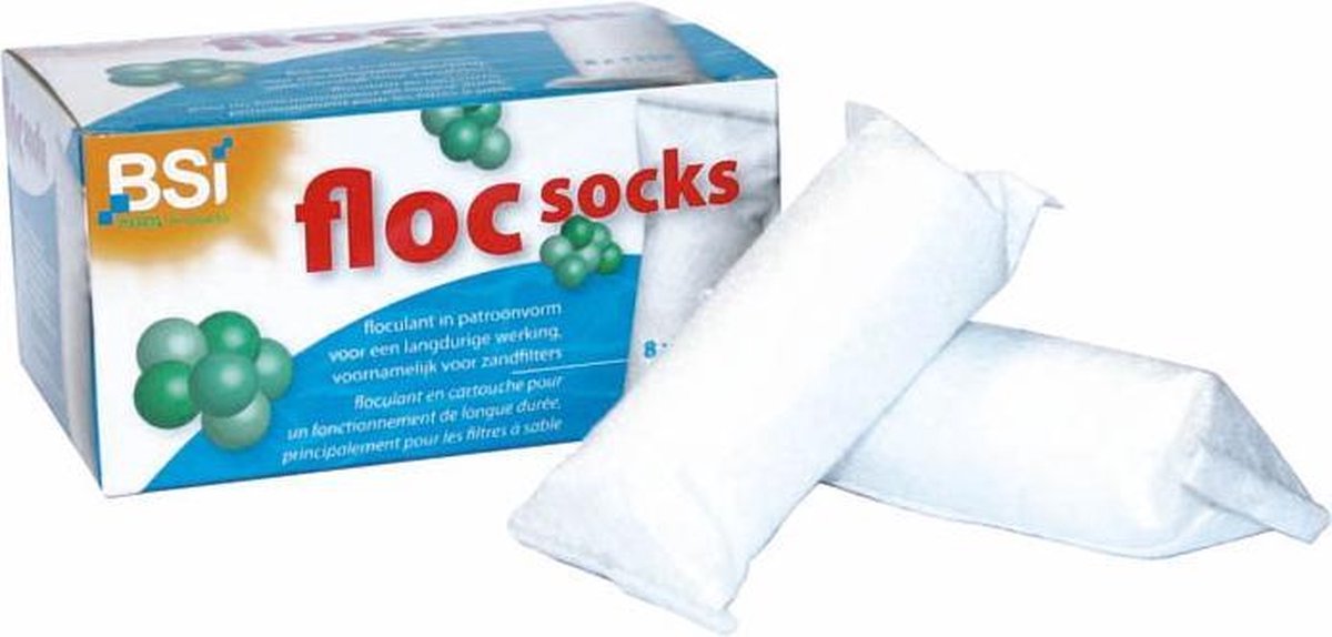 Floc socks 8x125 gr - Flocculatiekousje in patroonvorm voor in de skimmer