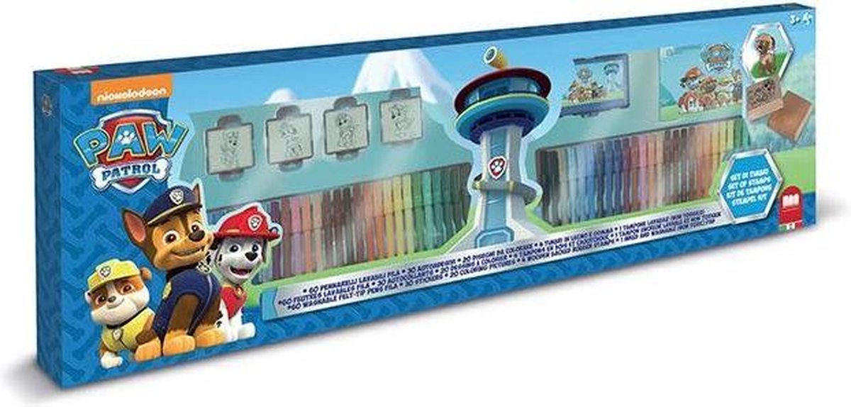 Multiprint Nickelodeon Paw Patrol - 86cm doos - 4 stempels + 60 stiften