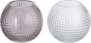 J-Line Kaarshouder Bubbel Glas Transparant/Grijs Medium 15X15x13cm Assortiment Van 2