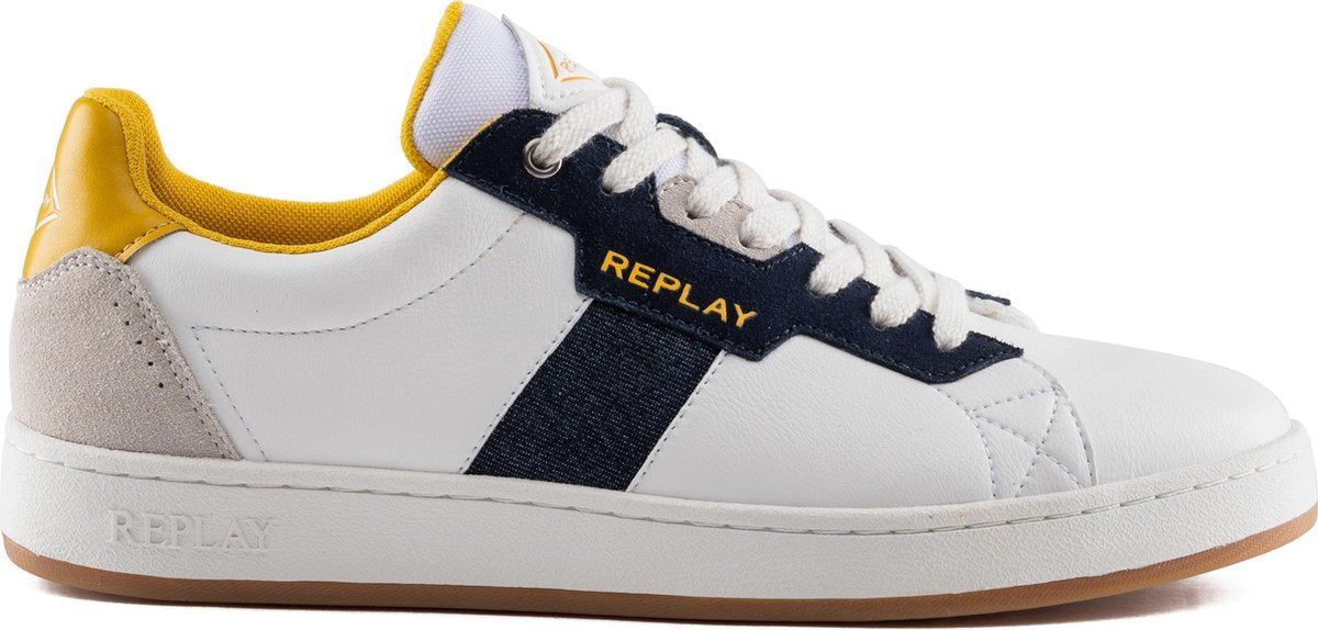 Replay Classic Cap Heren Sneaker - Wit Blauw - Maat 42