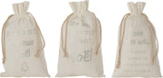 J-Line Zak Kerst Frans Velvet Wit Medium Assortiment Van 3