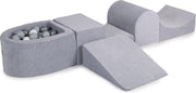 MeowBaby® Foam Speelset met ballenbak Grijs incl 100 ballen: Zilver