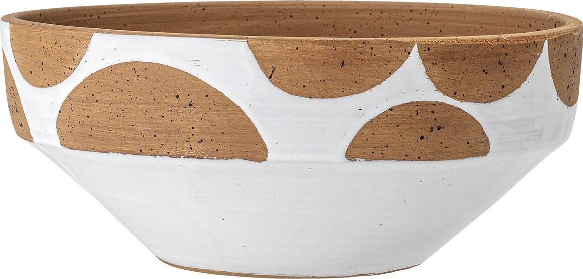 Bloomingville - Avil Deco Bowl - Wit Terracotta - D 32 x H 13