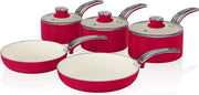 Swan Retro 5-Delige Pannenset - Rood