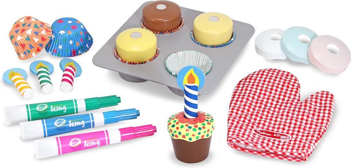 Melissa & Doug Houten Eten Speelset Cupcakes Maken