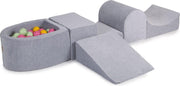 MeowBaby® Foam Speelset met ballenbak Grijs incl 100 Ballen: Licht Groen