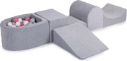 MeowBaby® Foam Speelset met ballenbak Grijs incl 100 ballen: Grijs
