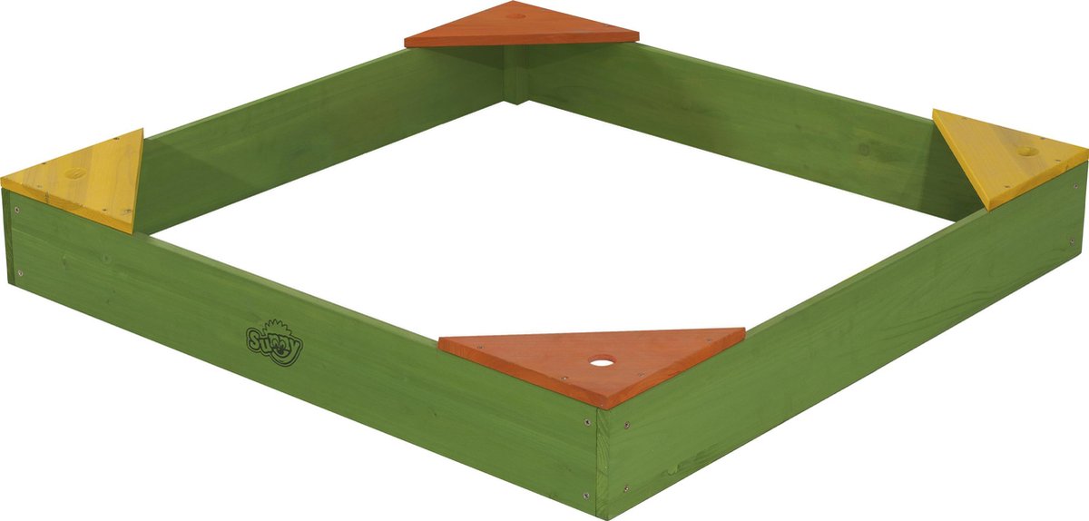 Sunny Daisy Houten Zandbak gekleurd - incl. beschermhoes - 90 x 90 x 13