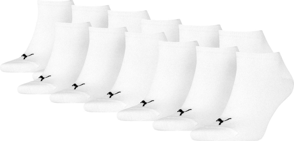 Puma Sneaker Plain (12-Pack)  Sokken (regular) - Maat 39-42 - Unisex - wit/zwart