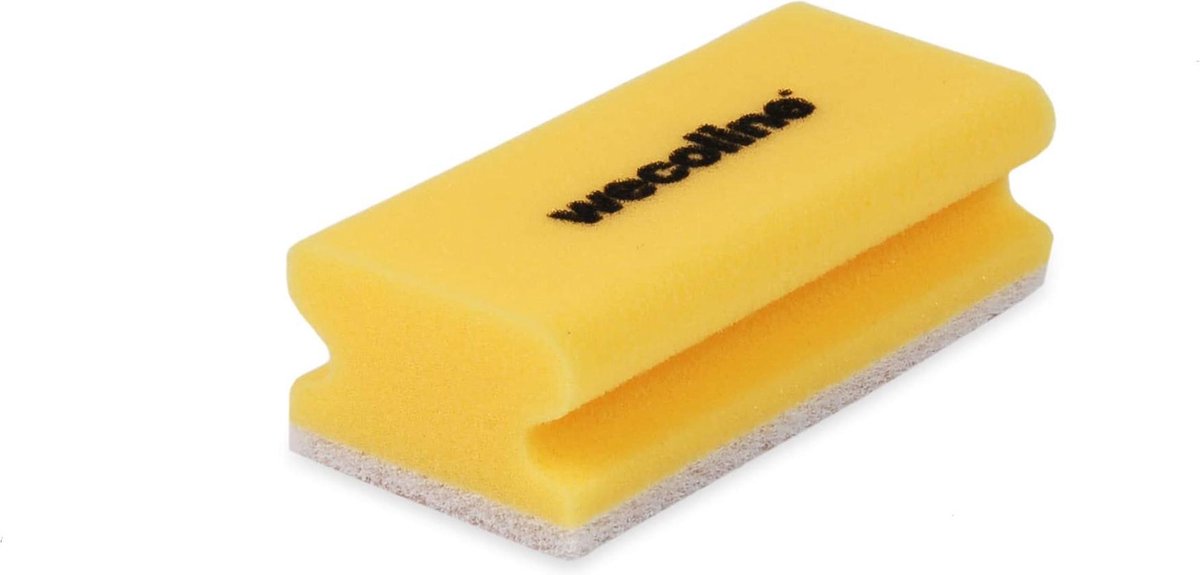 Schuurspons met grip - Geel/wit - 10 stuks - Wecoline