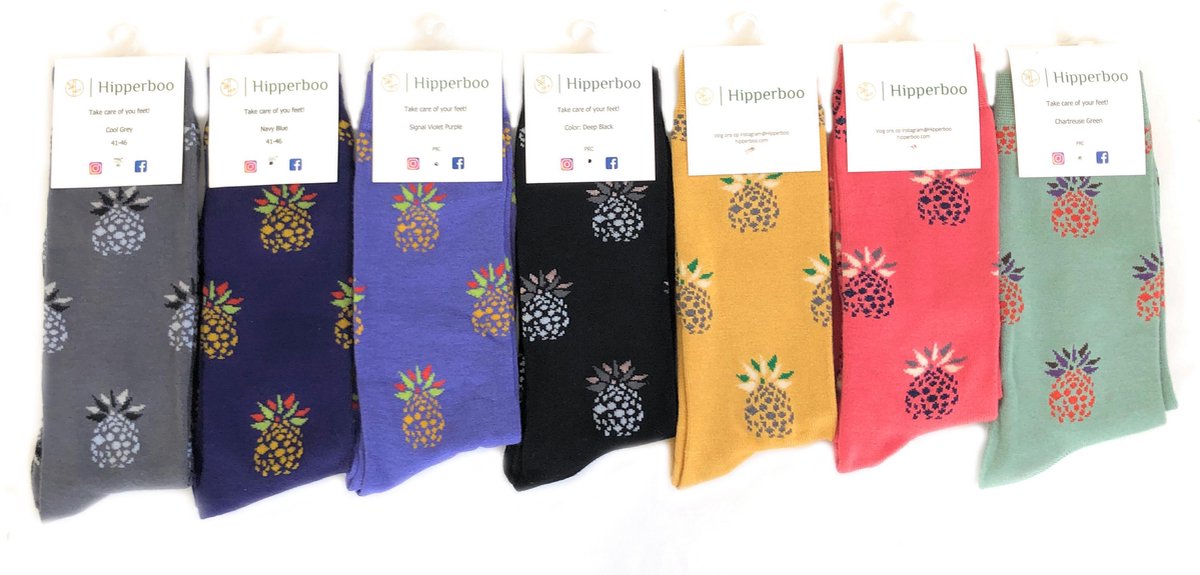 Hipperboo® - Fruity Ones - Bamboe Sokken - 7 paar - Maat 41-46 - Mix - Duurzaam