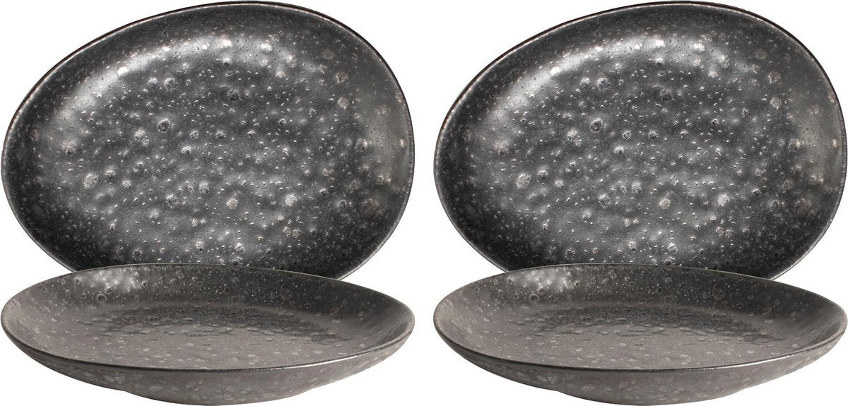 Bord 20x15cm Zwart Table Tales Mineral - set 4 stuks