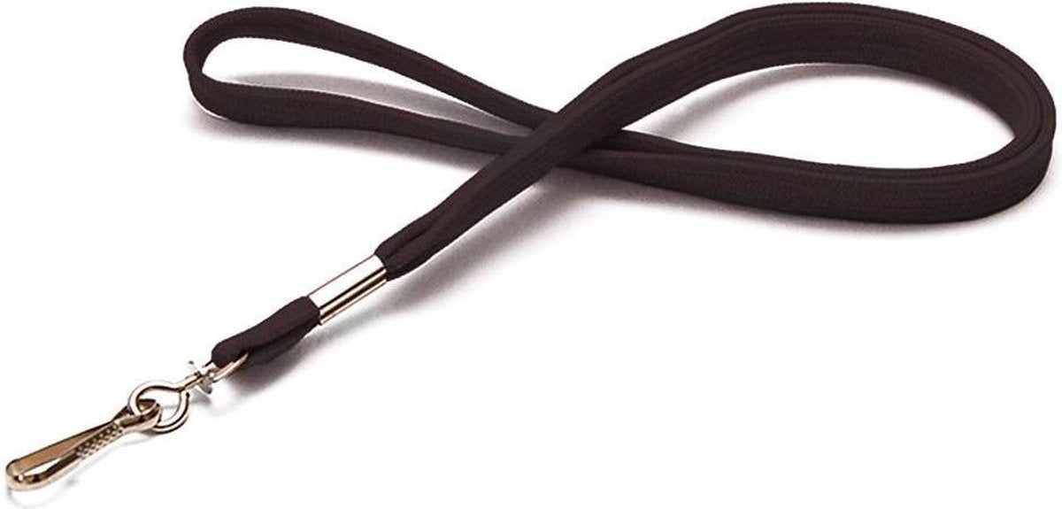 Keycord zwart 90 cm musketonhaak 25 stuks