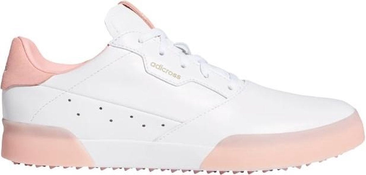 Adidas Golfschoenen Adicross Retro Dames Leer Wit/roze Maat 41 1/3