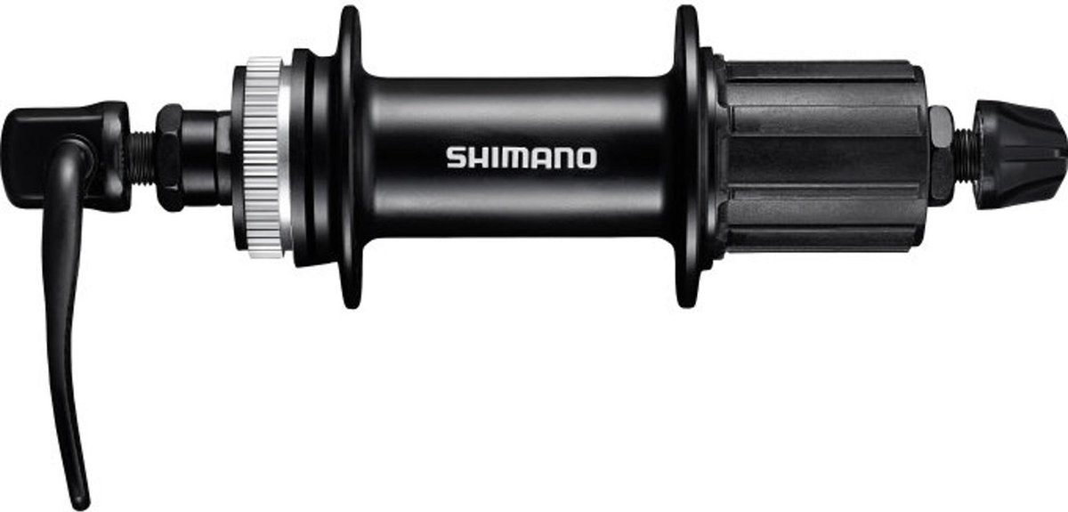 Achternaaf 8/9/10-speed Shimano FH-MT200-B - 36 gaats Center Lock remschijfbevestiging - zwart
