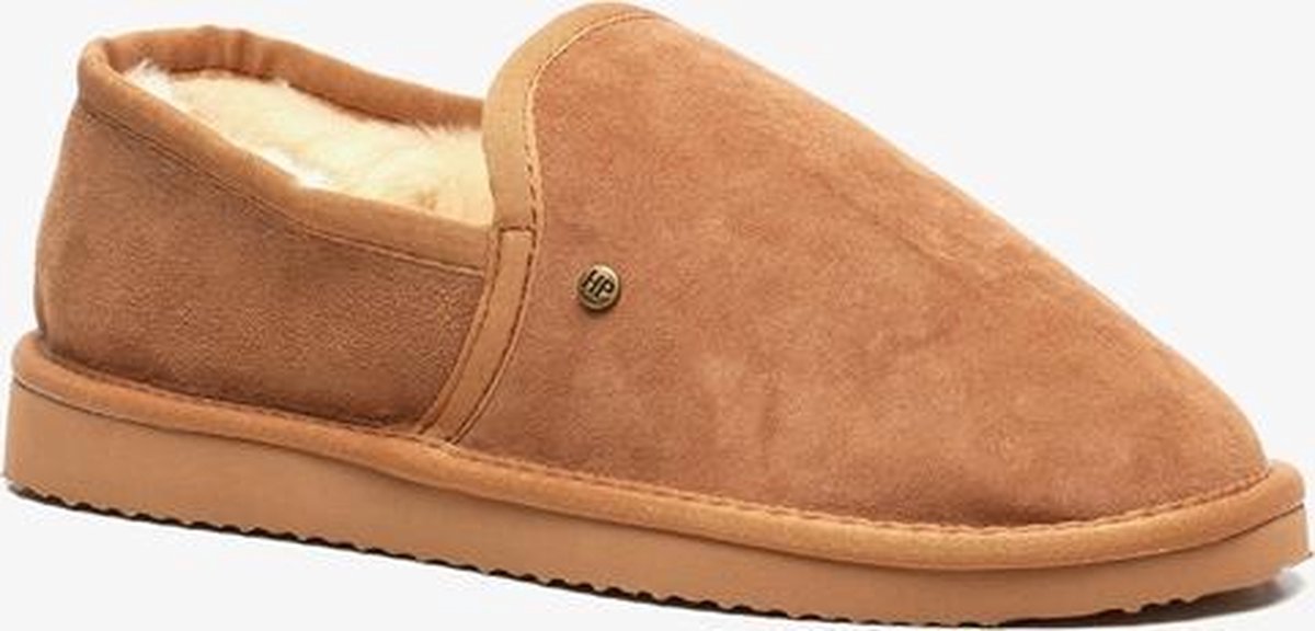 Hush Puppies suede dames pantoffels - Cognac - Maat 41