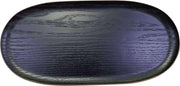 Ovalen dienblad antislip 31x15cm Black Wood - 6 pack
