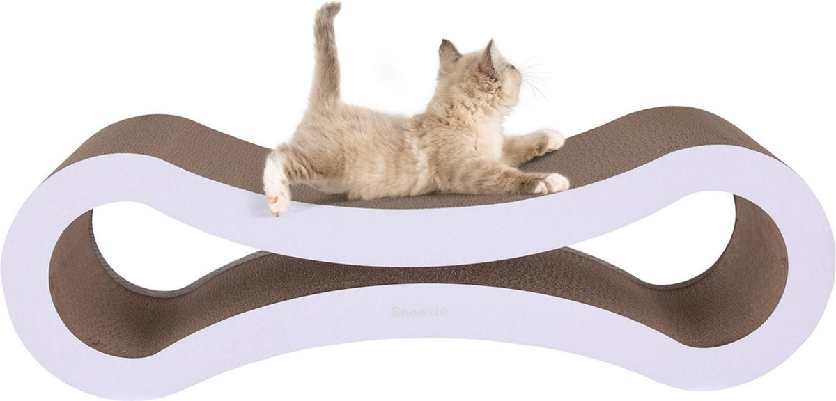 Snoozle Loop Krabpaal voor Katten - Wit - 86cm - Krabmeubel voor grote katten - Karton