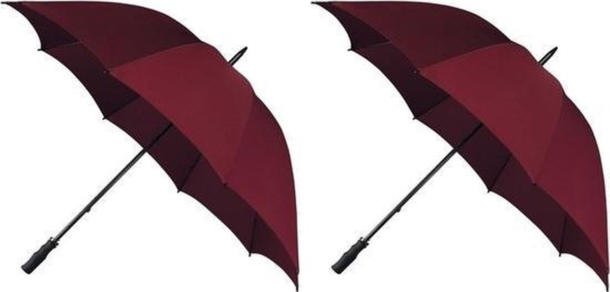 2x Golf stormparaplus bordeaux rood windproof 130 cm - Stormproof paraplus
