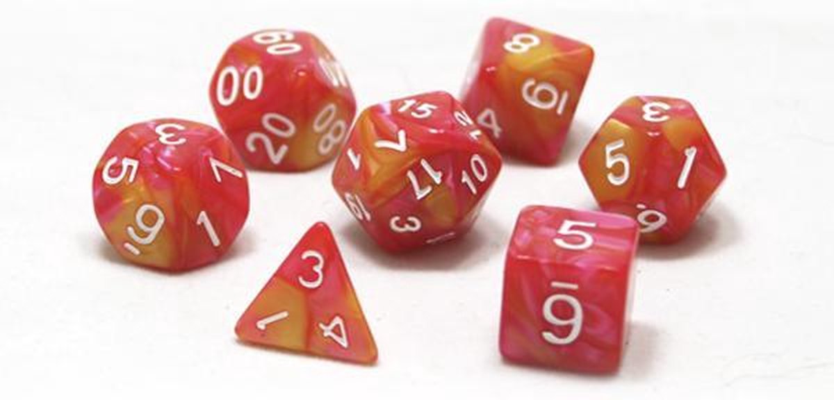 Dobbelsteen - Dice Red & Orange dobbelstenen voor o.a. Dungeons & Dragons